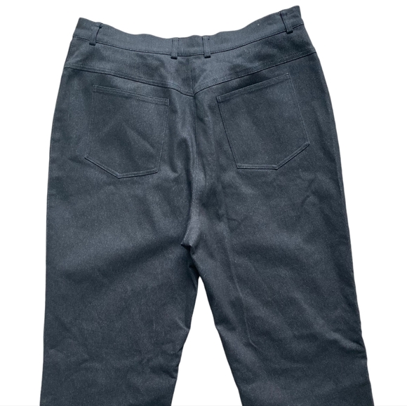 SOLD St John Sport Mary Gray Black denim stretch straight high rise pants casual - Picture 14 of 16